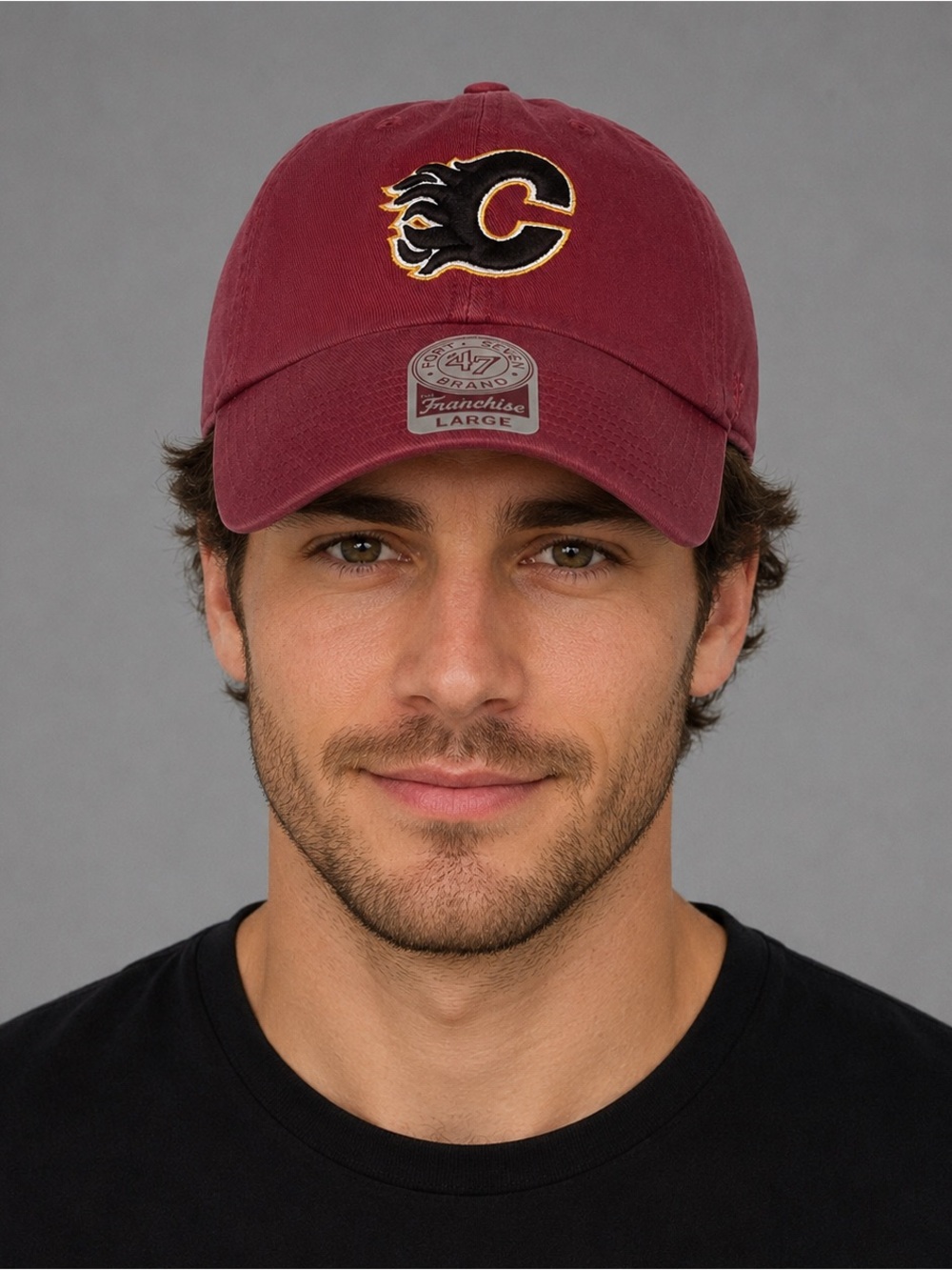 NWT ’47 Brand Calgary Flames NHL Franchise Relaxed Fit Hat Cap Large Burgundy